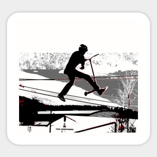 Airborne Scooter Boy - Stunt Scooter Trick Sticker